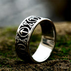 PENDRA Celtic Knot Rune Futhark Ring