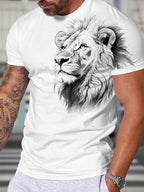 PENDRA Short-Sleeve Lion Print T-Shirt
