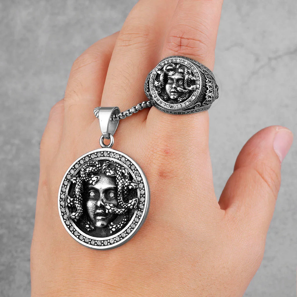 PENDRA Snake Hair Medusa Steel Ring