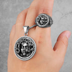 PENDRA Snake Hair Medusa Steel Ring