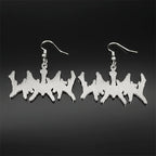 Hip Hop Black Metal WATAIN Band Pendant Drop Earring Stainless Steel Silver Color Music Earring Rock Fans Jewelry E7738S06