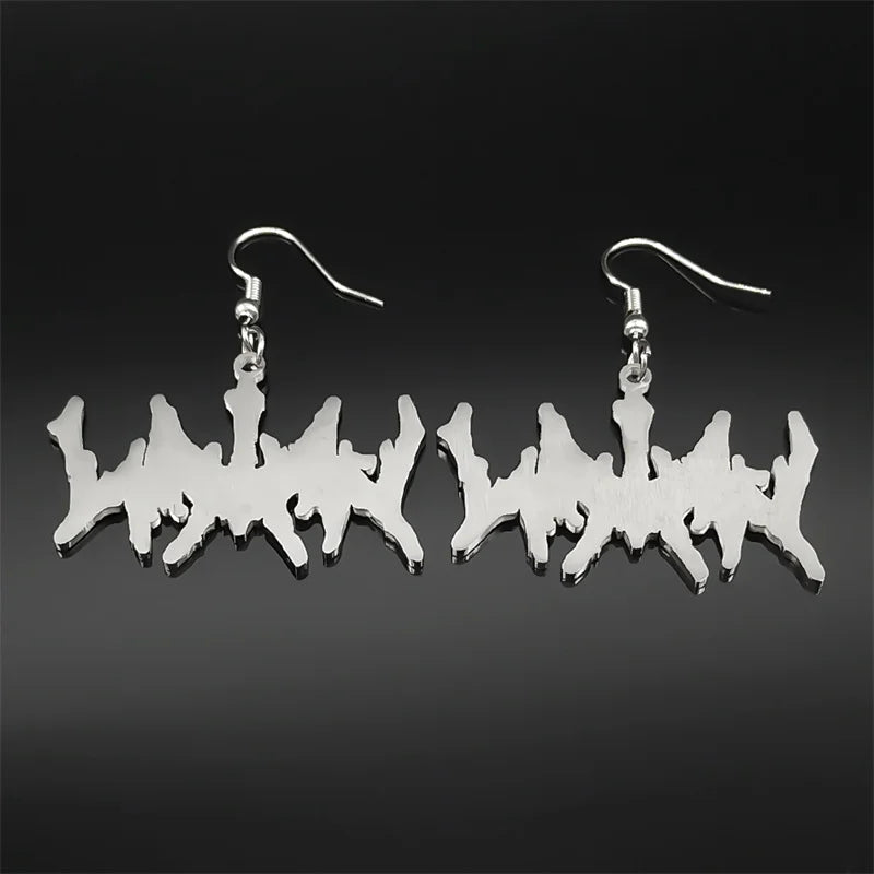 Hip Hop Black Metal WATAIN Band Pendant Drop Earring Stainless Steel Silver Color Music Earring Rock Fans Jewelry E7738S06