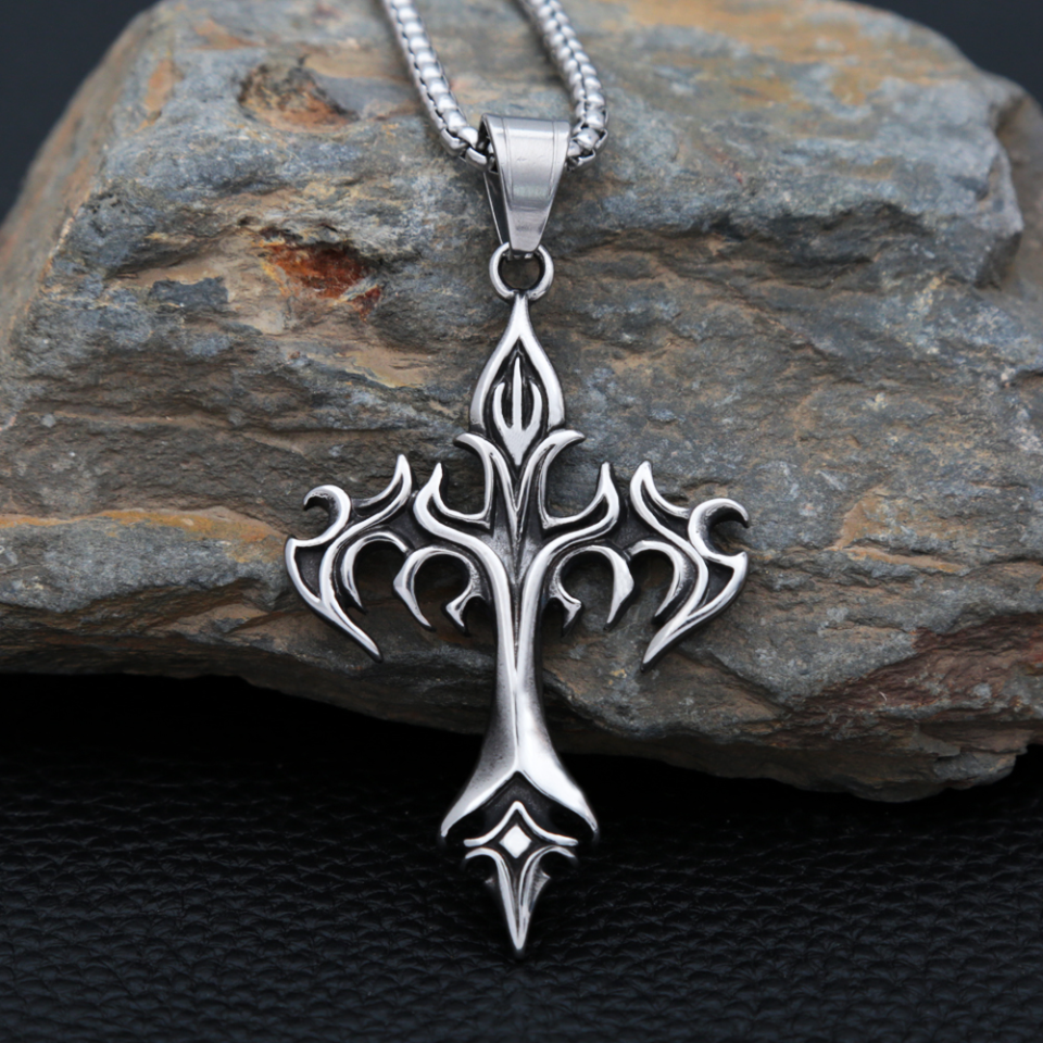 PENDRA Flamecross Gothic Flame Cross Pendant