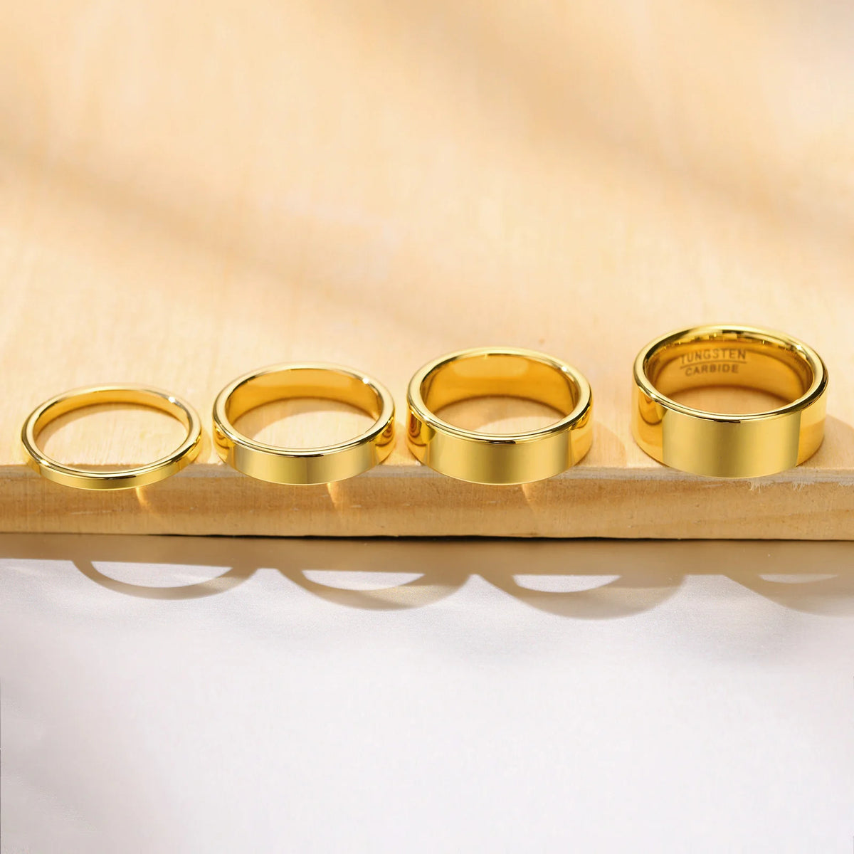 2/4/6/8mm Tungsten Carbide Ring for Men Women,Gold Plated Stacker Band, Pinky Ring Thumb Rings,Mid Finger Rings Gift
