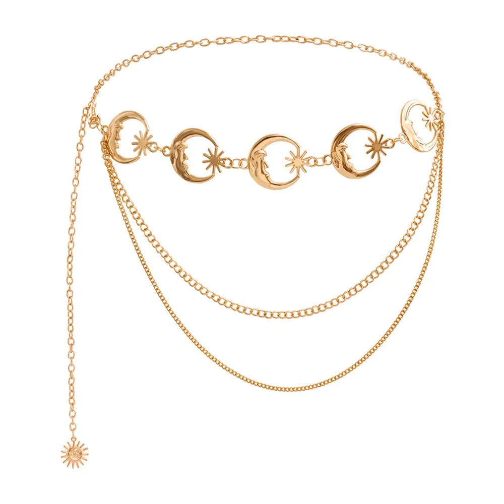 PENDRA Zaraene Metal Gold Tassel Designer Waist Chain Belt