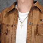 Simple Cross Men Necklaces Stainless Steel Pendant Chain Women Fashion Gemstone Jewelry Punk New In Accessories Gifts Wholesale