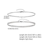 Gold Color Chain Bracelet for Couple Women Men,Stainless Steel Heart Shape Zircon Adjustable Wristband,Valentine's Day Gift