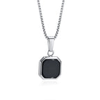PENDRA Square Stone Natural Pendant Necklace