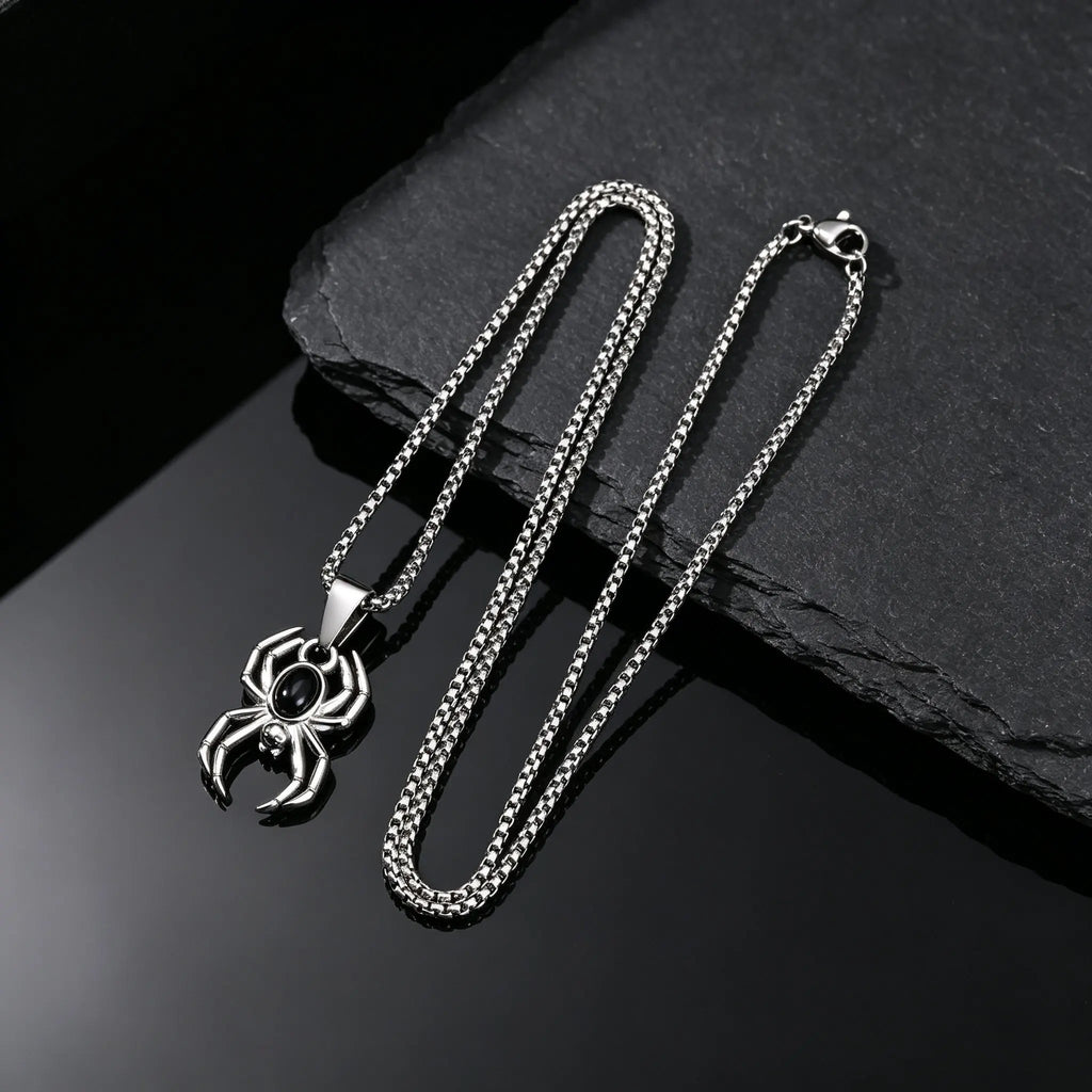 PENDRA Spider Onyx Pendant Necklace