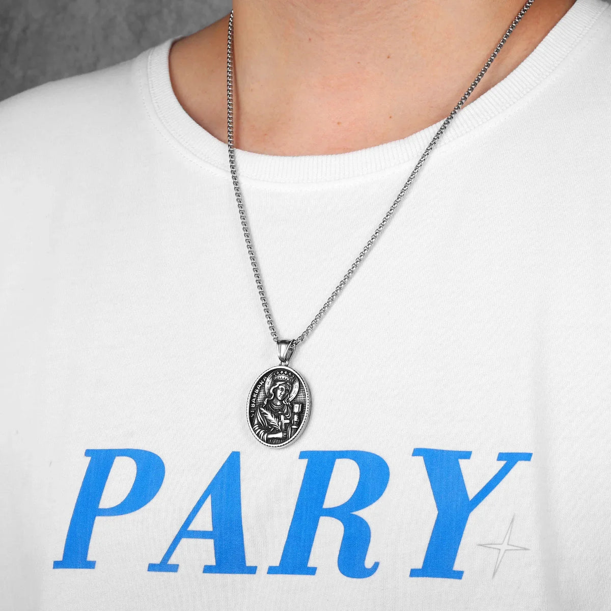 PENDRA Saint Barbara Steel Necklace