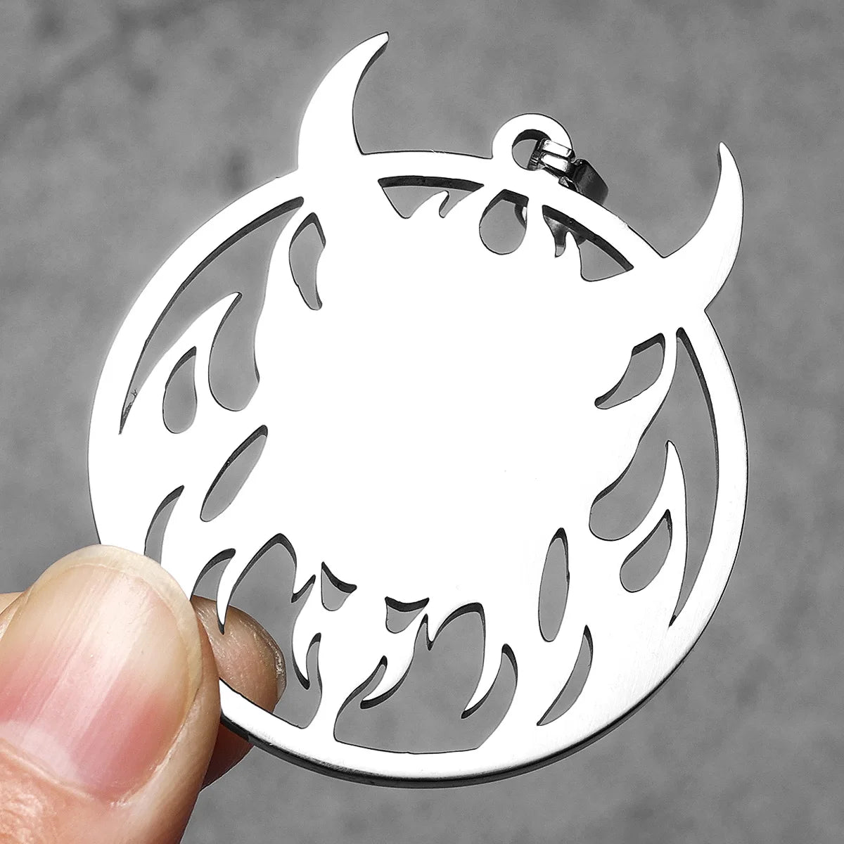 Hell Demon Satan Hollow Men Necklaces Stainless Steel Pendant Sweater Chain Women Punk Jewelry Accessories Halloween Gifts