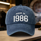 An Adjustable Baseball Cap Featuring a Retro 'MADE IN 1986' Design, Lightweight Printed Women'S Hat, a Trendy '1986 Era Style' M