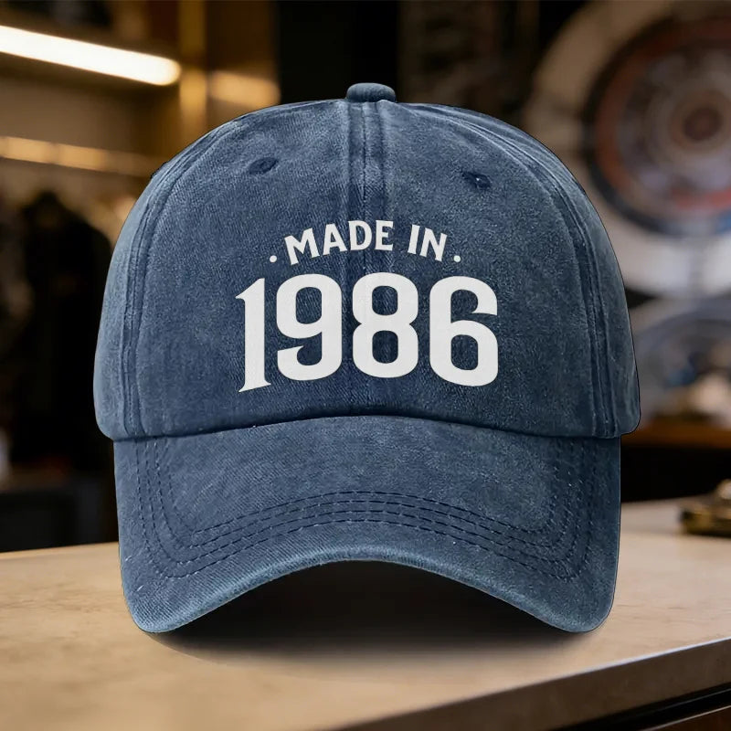 An Adjustable Baseball Cap Featuring a Retro 'MADE IN 1986' Design, Lightweight Printed Women'S Hat, a Trendy '1986 Era Style' M