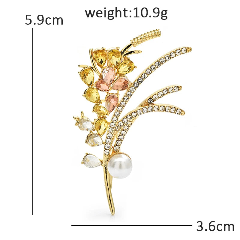PENDRA Florielle25 Rhinestone Brooch