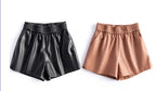 PENDRA Sheepskin Wide Leg Leather Shorts