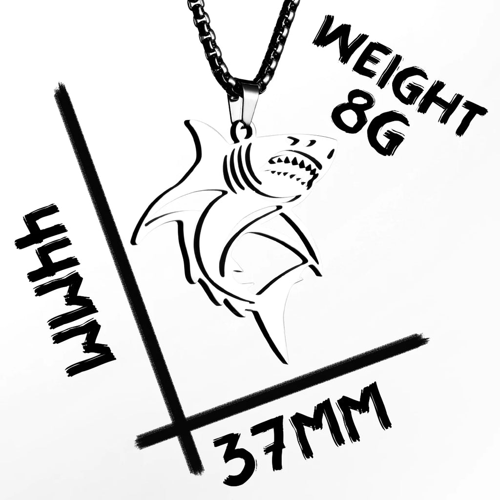 PENDRA Great Shark Sweater Steel Necklace