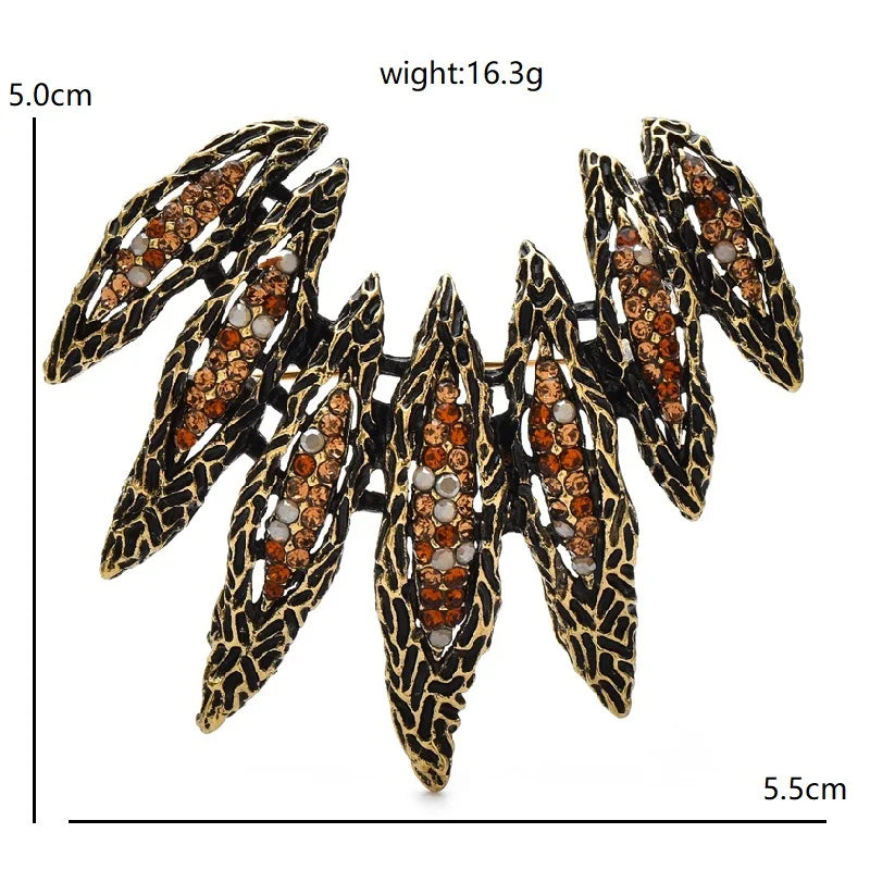PENDRA Wingara 3-Color Vintage Rhinestone Wings Brooch