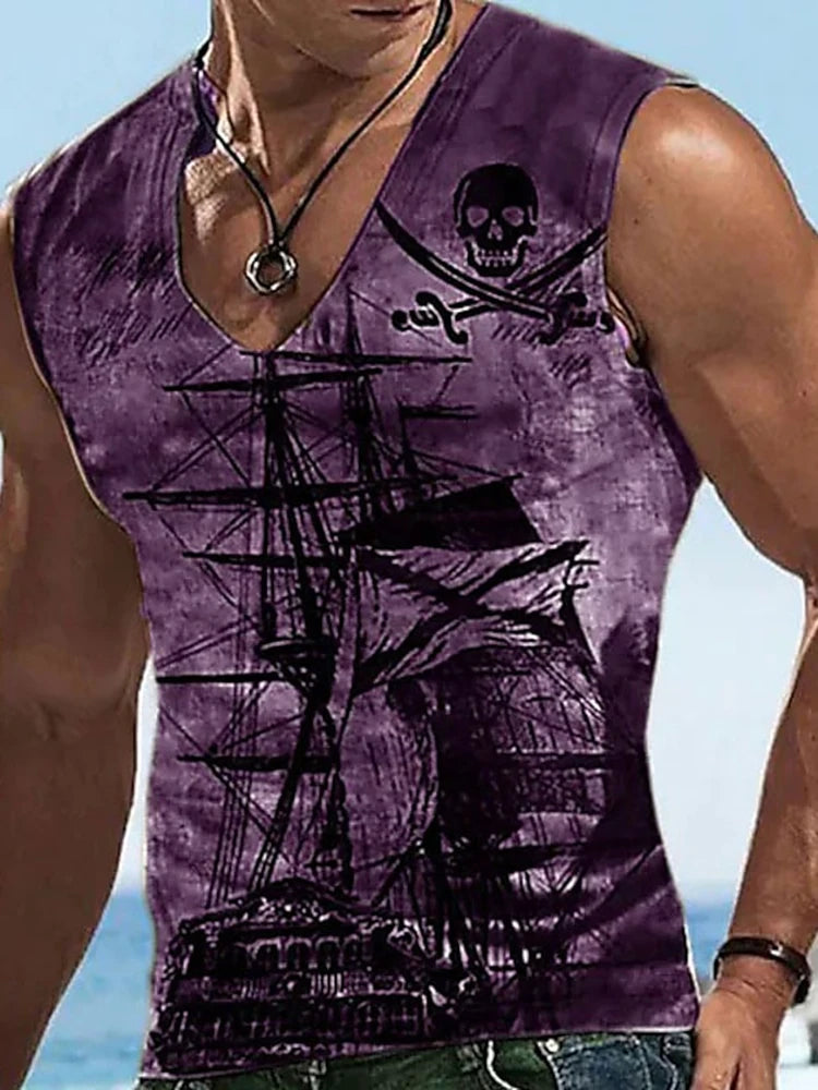 PENDRA Tank Running V-neck Print Tank Top