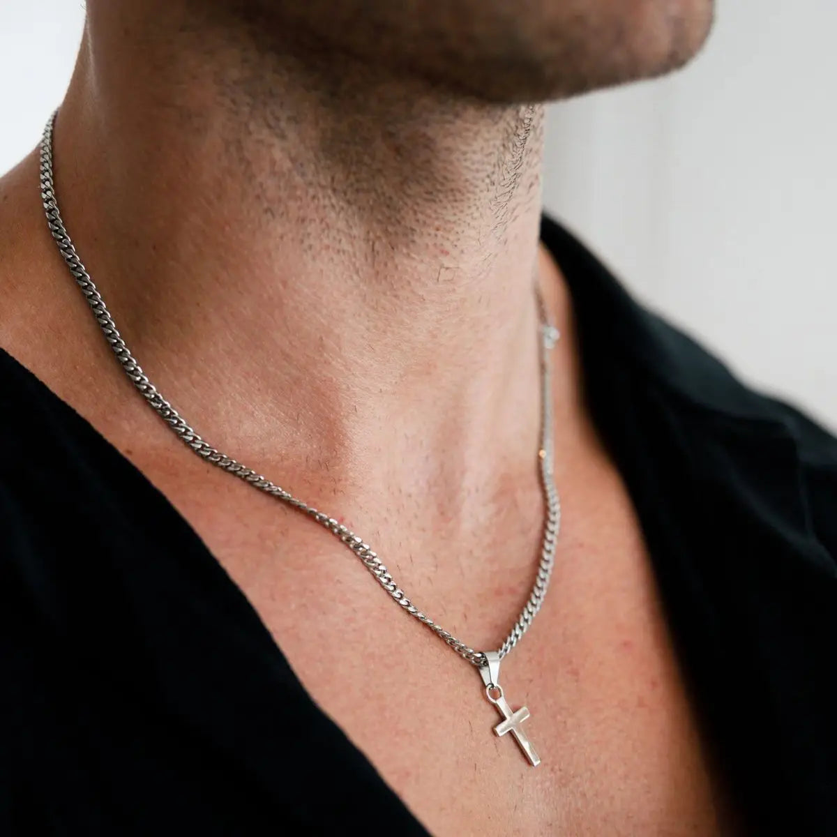 Casual Cross Pendant Necklaces for Men Boys,Waterproof Stainless Steel Pendant Necklaces,Anniversary Birthday Jewelry Gifts