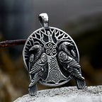 PENDRA Ravenodin Viking Double Ravens Pendant Necklace