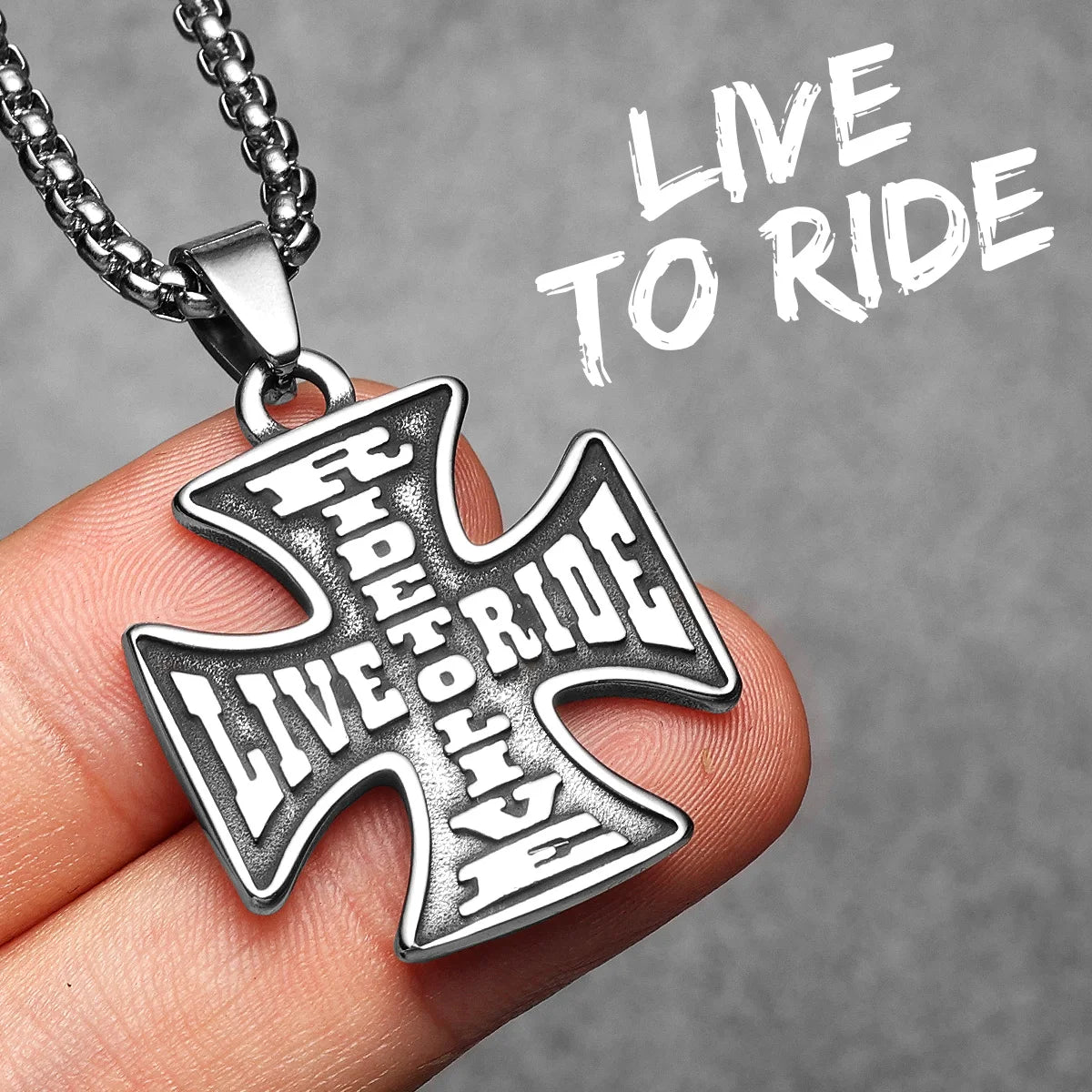 PENDRA LIve To Ride Steel Necklace