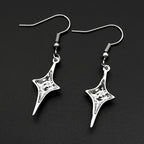 Y2K Star Cross Hook Earrings For Women Men Stainless Steel Silver Color Rhinestone Egirl Minimalist Gothic Rapper Jewelry Gifts