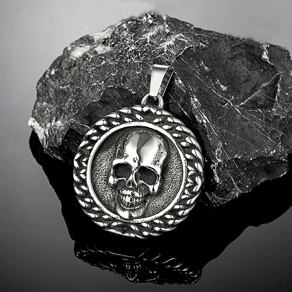 PENDRA Skull Vintage Steel Necklace