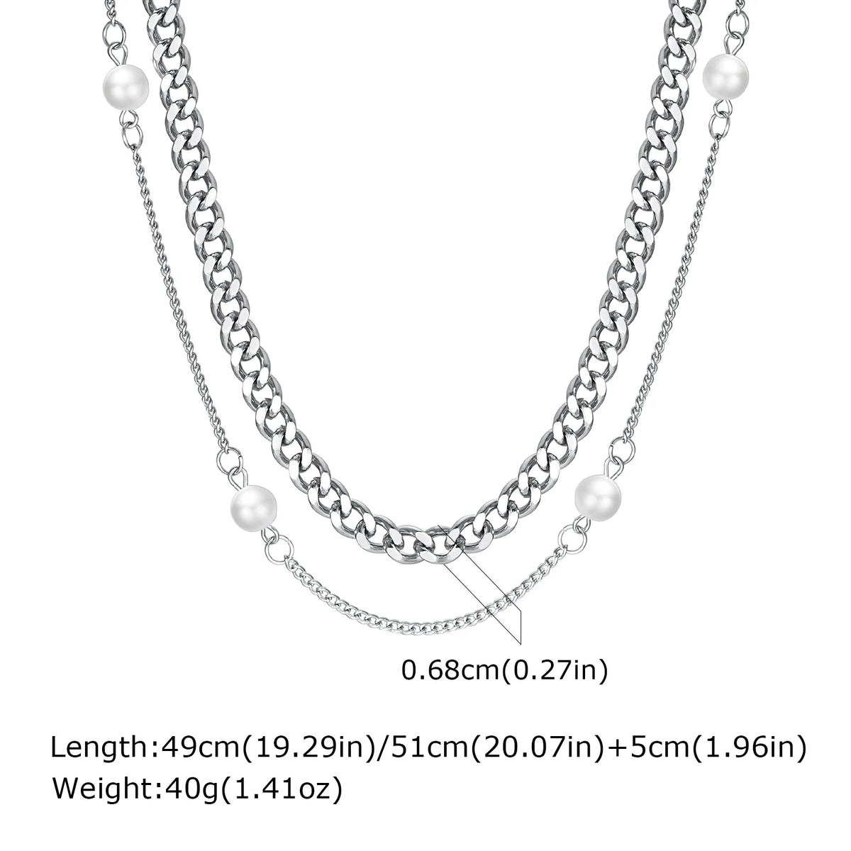 PENDRA Pearl Cuban Chain Necklace