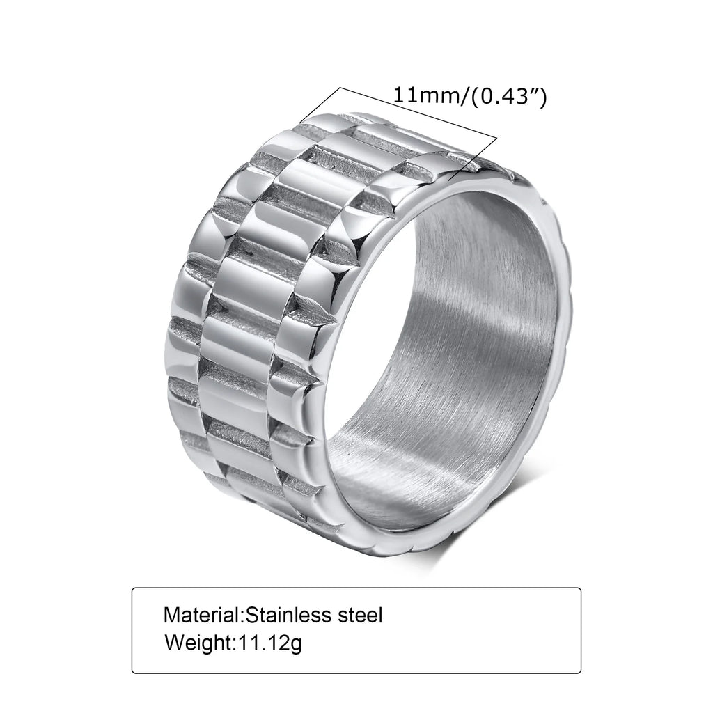 Stylish Stainless Steel Presidential Watch Link Rings for Men Male Gifts Jewelry