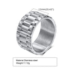 Stylish Stainless Steel Presidential Watch Link Rings for Men Male Gifts Jewelry