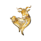 PENDRA Heartgoat Rhinestone Goat Brooch