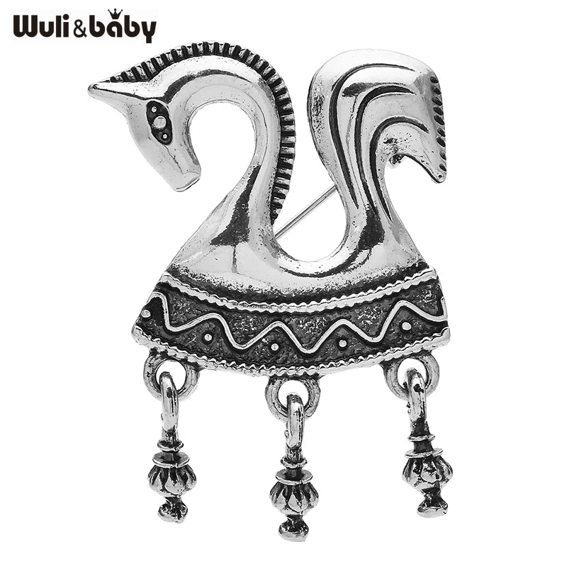 PENDRA Gallant Horse Vintage Metal Brooch