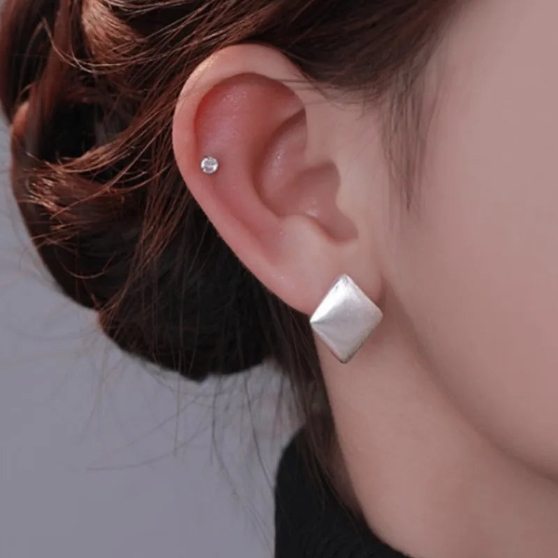 VENTFILLE 925 Sterling Silver Earring for Women Ear Wire Geometry Rhombus Office Jewelry Party Gift Dropshipping Wholesale