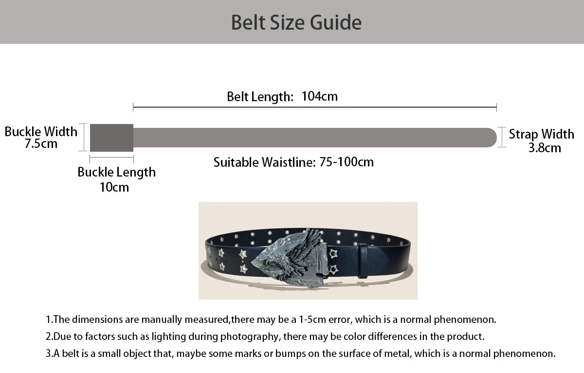 PENDRA Rheaine Leather Punk Hollow Belt