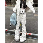 Spring Summer 2026 Trendy Brand Versatile Ruffian Handsome Ripped Flare Young Light Weight Casual Jeans Hip Hop Long Pants Men