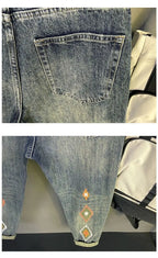 PENDRA Heavy Embroidered Brand Jeans