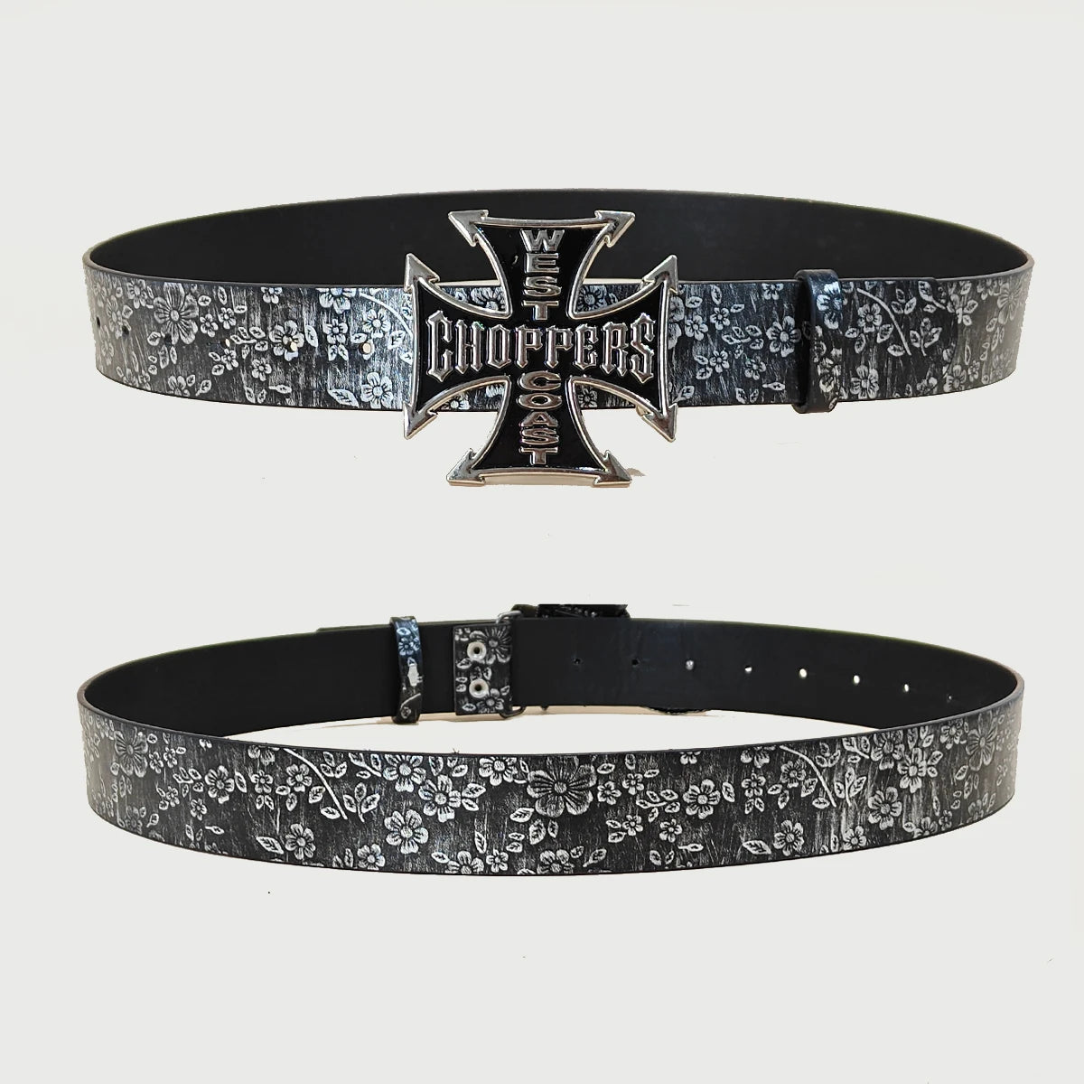 Luxury Designer Gothic Punk Belt for Men And Women Cross Buckle plus Size Silver Flora Black Waistband for Jeans Skirt Dress