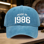 An Adjustable Baseball Cap Featuring a Retro 'MADE IN 1986' Design, Lightweight Printed Women'S Hat, a Trendy '1986 Era Style' M