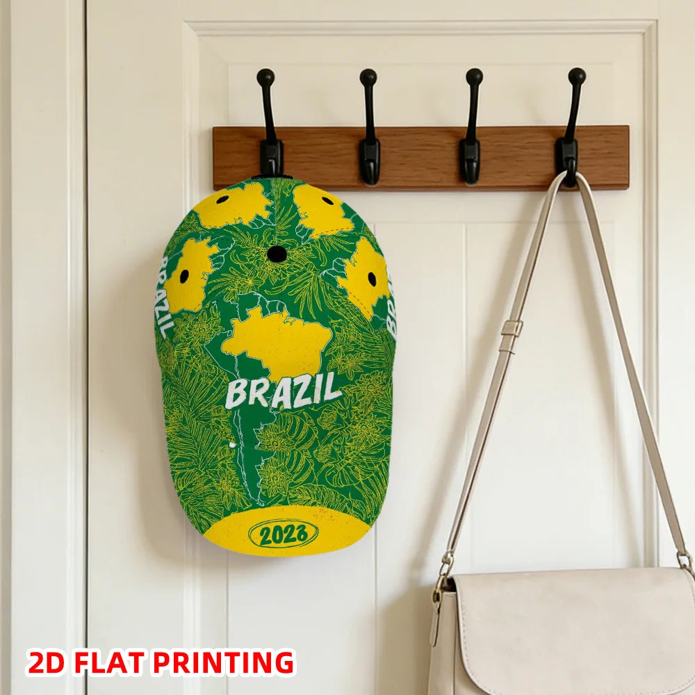 PENDRA Flat Brazil Tropical Graphic Baseball Adjustable Duckbill Comfortable Baseball Cap