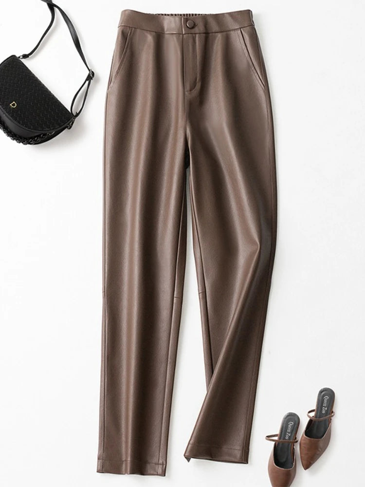PENDRA Waist Straight Leg Elastic Pants