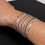 7pcs/set Simple Chain Bracelet for Men Women,Stainless Steel Silver Color Metal Chain Wristband,Jewelry Set Gift for Dad Mom