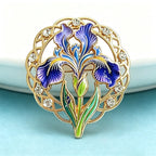 PENDRA Iriselle Famous Painting Iris Flower Brooch