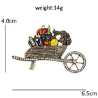 PENDRA Veggiecart Vintage Vegetable Cart Brooch