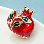 PENDRA Pomella Cute Enamel Pomegranate Brooch