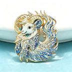 PENDRA Charm Rhinestone Goat Brooch