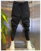 Men's Winter Pants Korean Streetwear Fleece Warm Designer Drawstring Brushed Cargo MEN FASHION Baggy Harem Jeans Pants Male