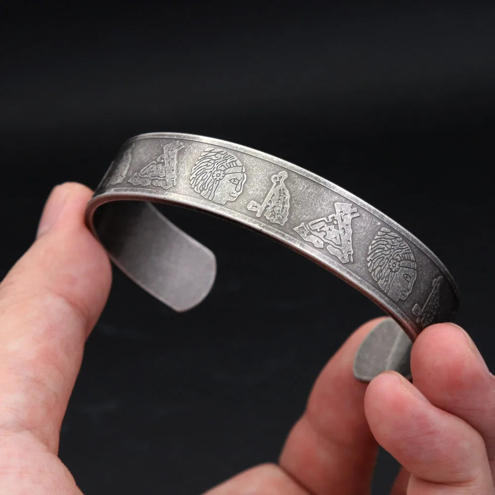 PENDRA Pharaohcuff Egyptian Pharaoh Pattern Bracelet