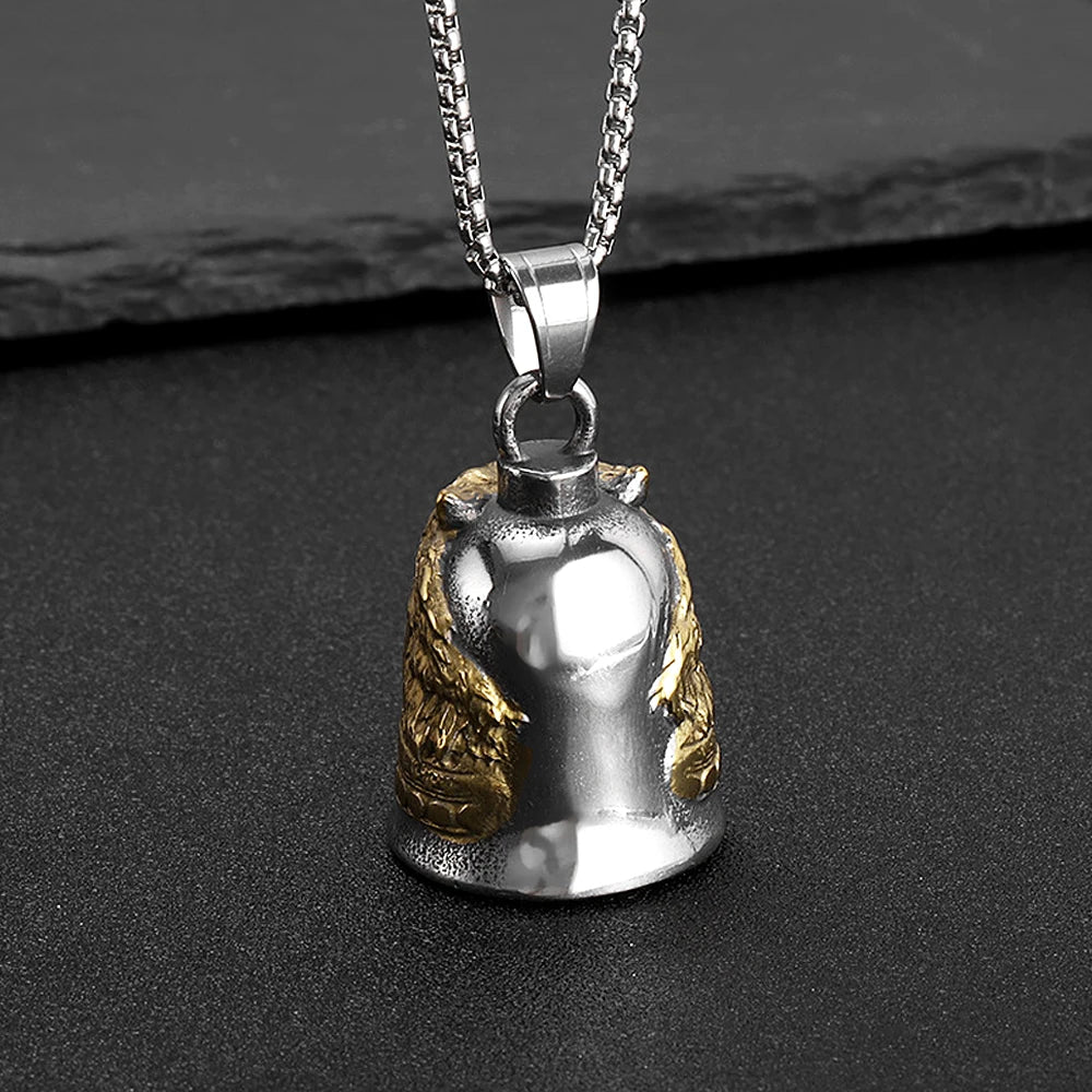 PENDRA Wolfbell Viking Warrior Wolf Bell Pendant