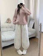PENDRA Diamond Grid Cotton Pants