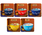 Bohemian Pattern Ceramic Coffee Mug Large Capacity Colorful Tea Cup For Daily Use Collection Ornaments